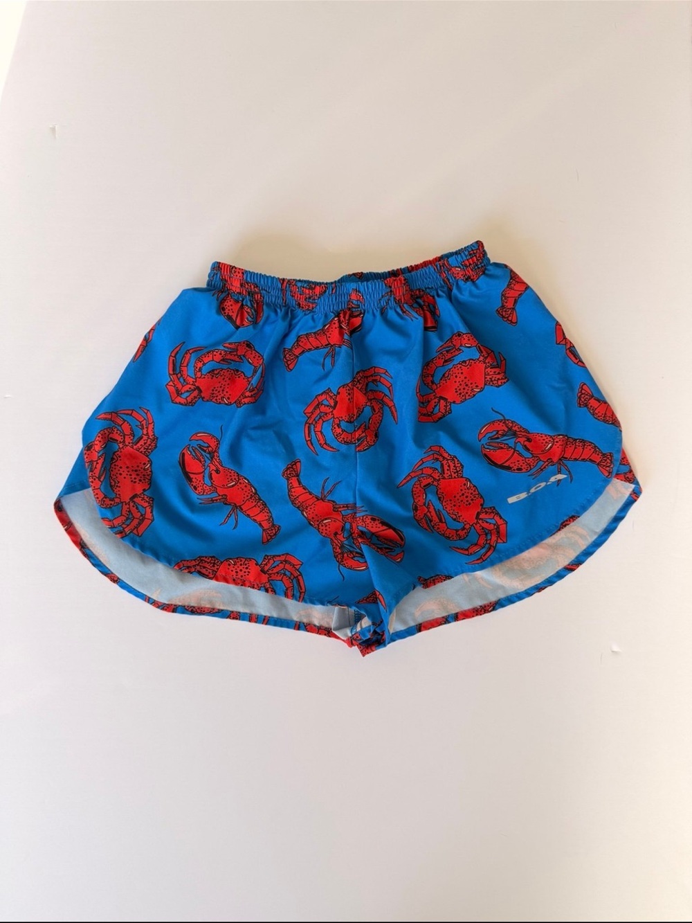 Blue & Red Crab Print Athletic Shorts